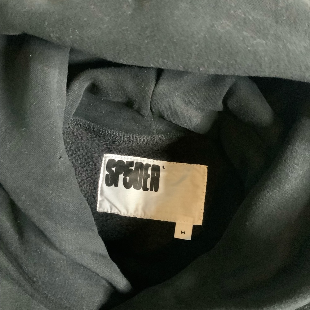 sp5der Black Pullover Hoodie with Arched Logo - Picture 5 of 7